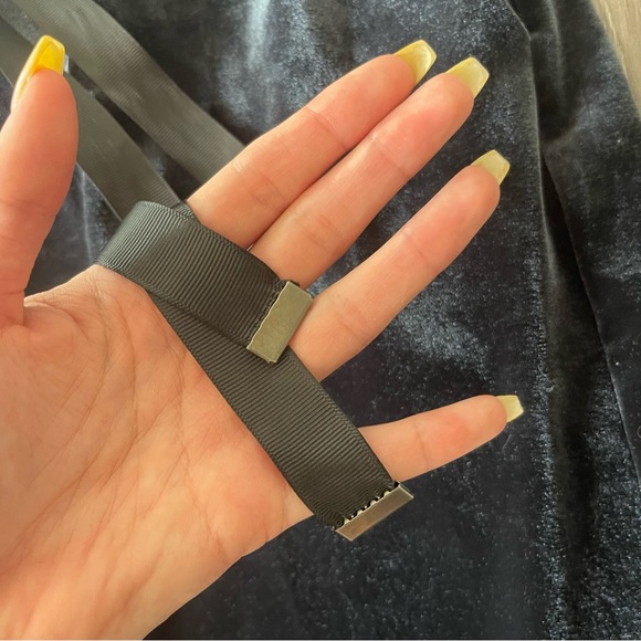 Zara Navy Blue Velvet Sweatpants - Picture 3 of 5